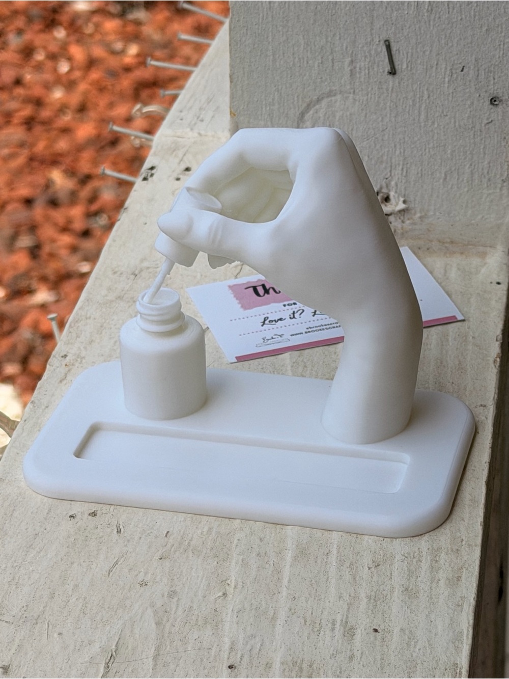 3D Printed Nail Tech Business Card Holder | Nail Salon Desk Display